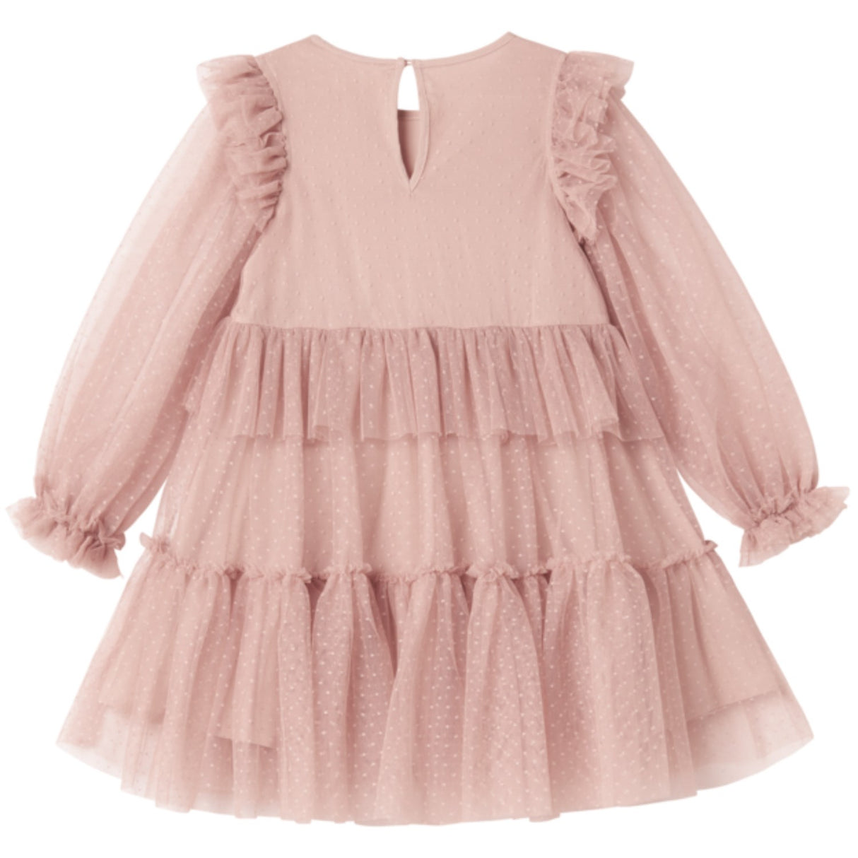 MarMar Tulle Dotty Faded Rose Doth LS Kjole