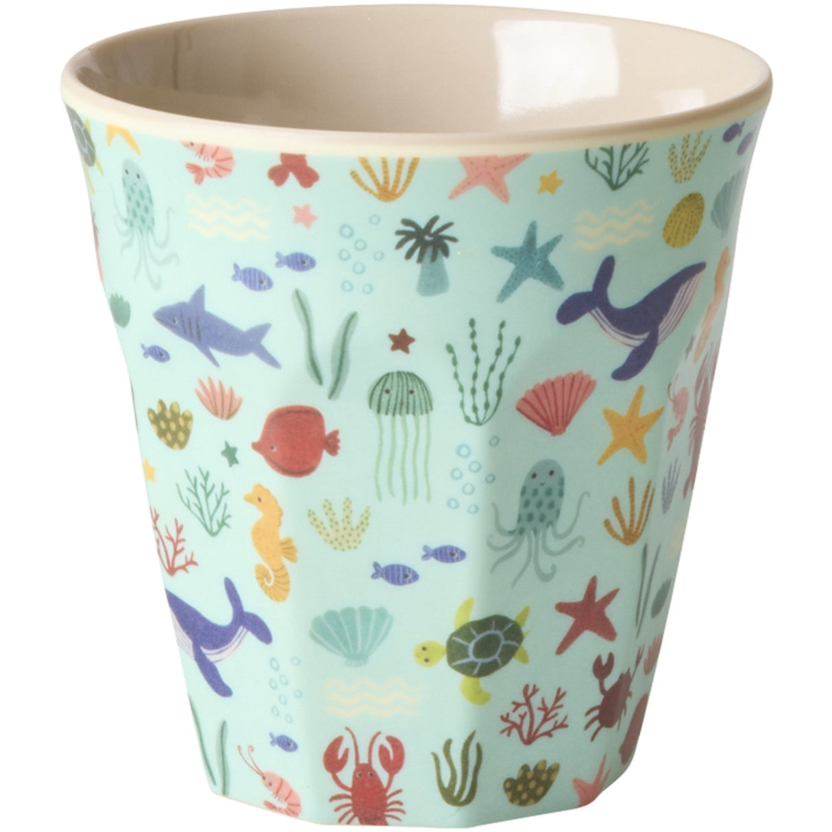 Rice Blue Ocean Print Melamine Kids Kop Small 160 Ml