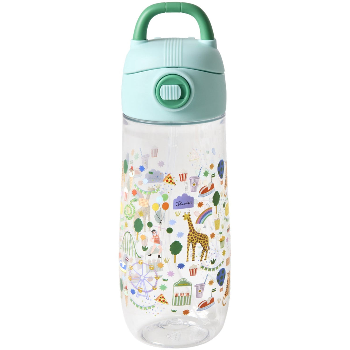 Rice Mint Fun Fair Print Plastic Kids Drikkeflaske 550 Ml
