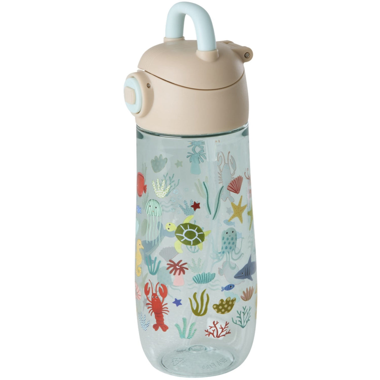 Rice Blue Ocean Print Plastic Kids Drikkeflaske 550 Ml