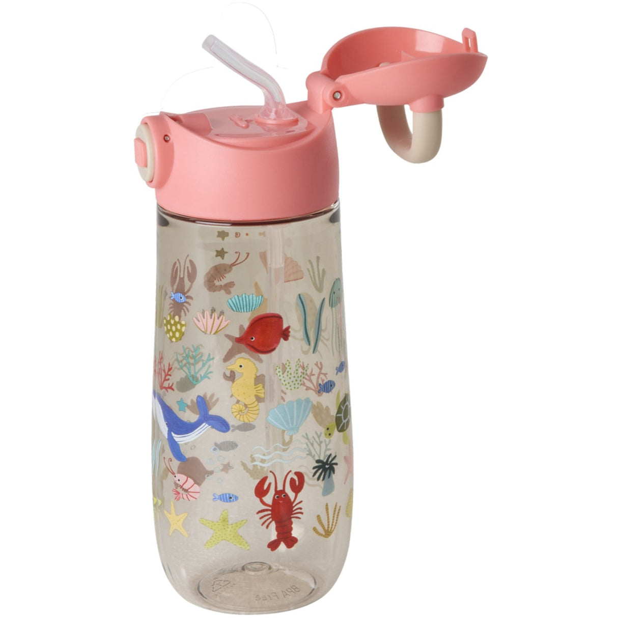 Rice Coral Ocean Print Plastic Kids Drikkeflaske 550 Ml