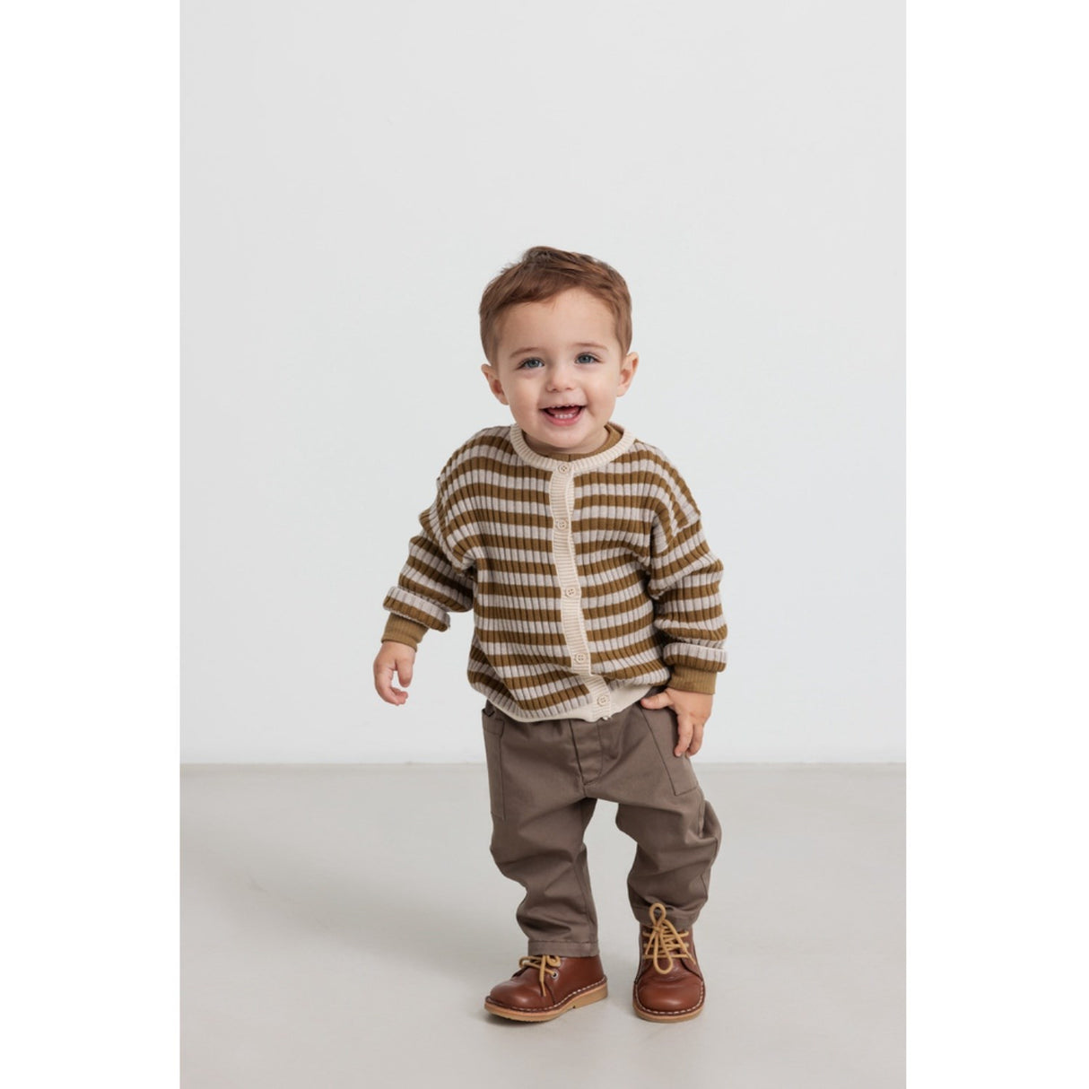 MarMar Modal Mix Stripe Cashew Mel. Stripe Tob Strik Cardigan