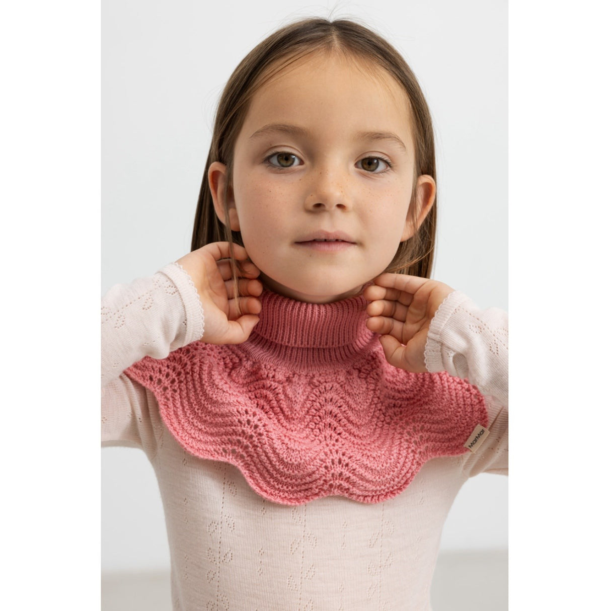 MarMar Light Cotton Wool Lace Raspberry Alani Strikket Halsedisse