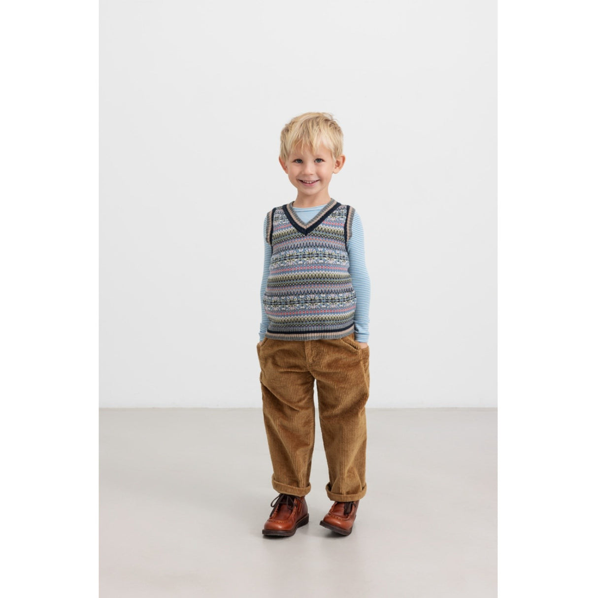 MarMar Light Cotton Wool Fair Isle Fair Isle Taj B Strikket Vest
