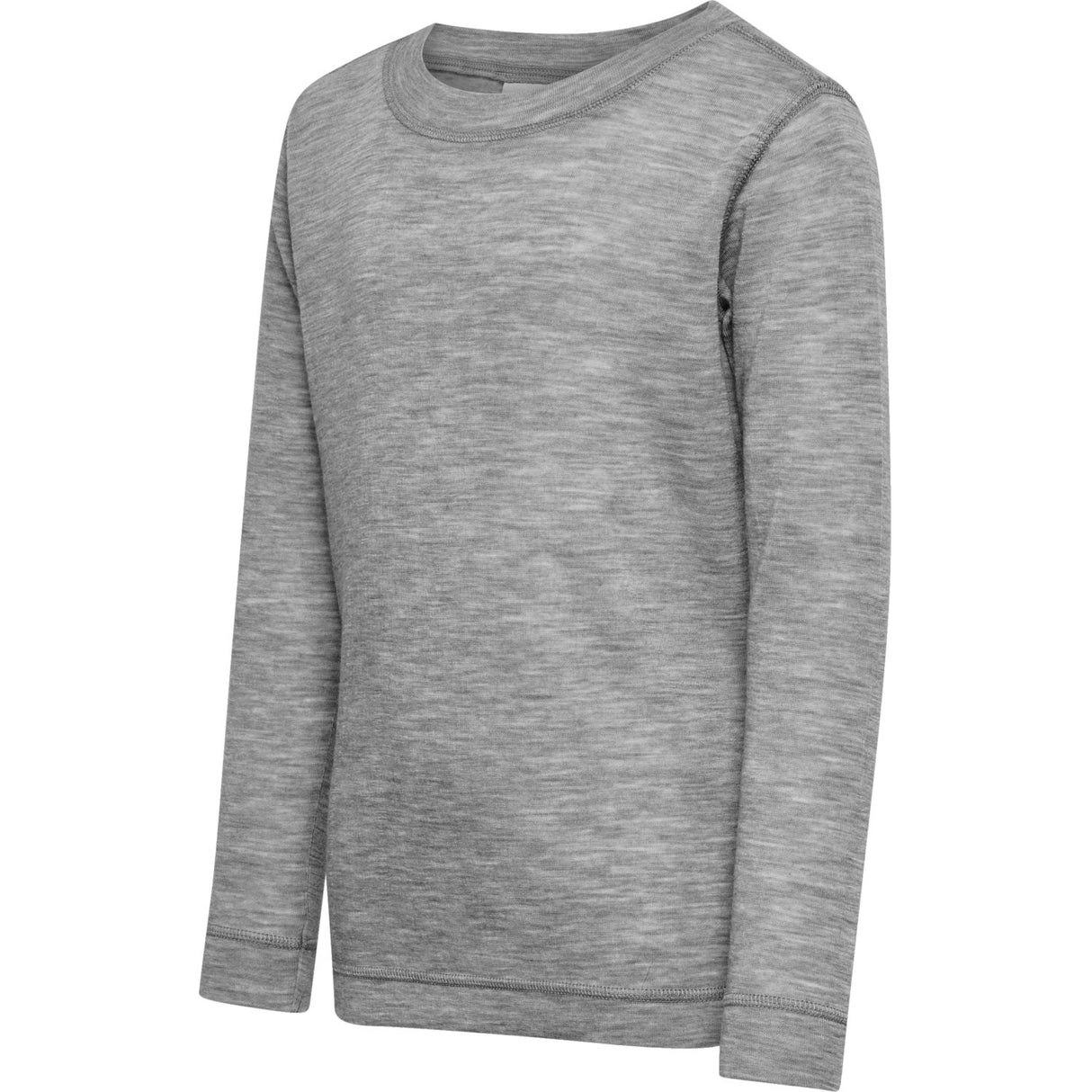 Hummel Grey Melange Jr Uld Rib T-Shirt L/S