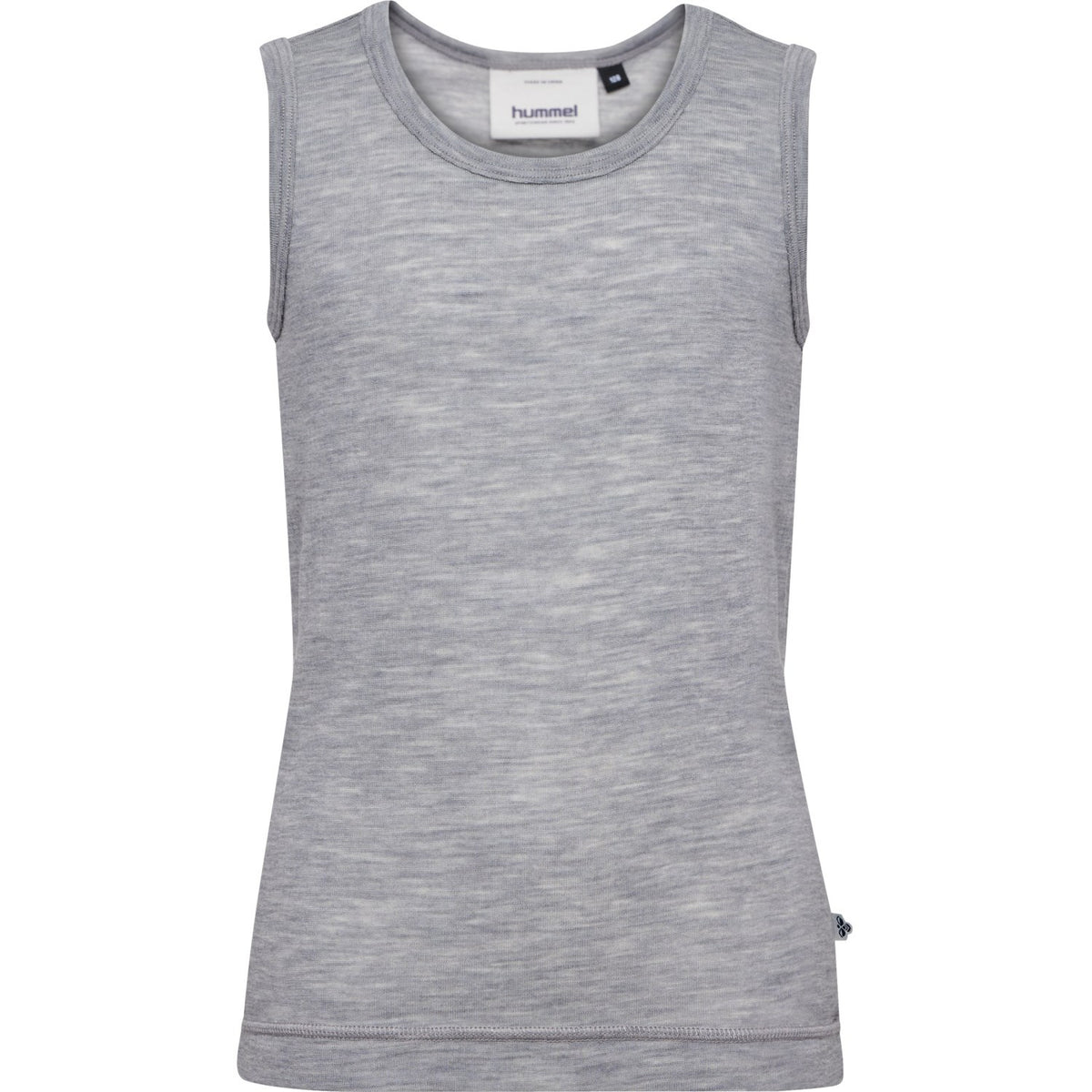 Hummel Grey Melange Jr Uld Rib Top S/L