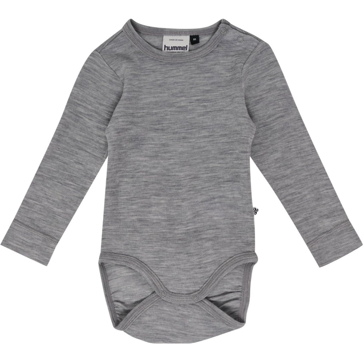 Hummel Grey Melange Mini Uld Rib Body L/S