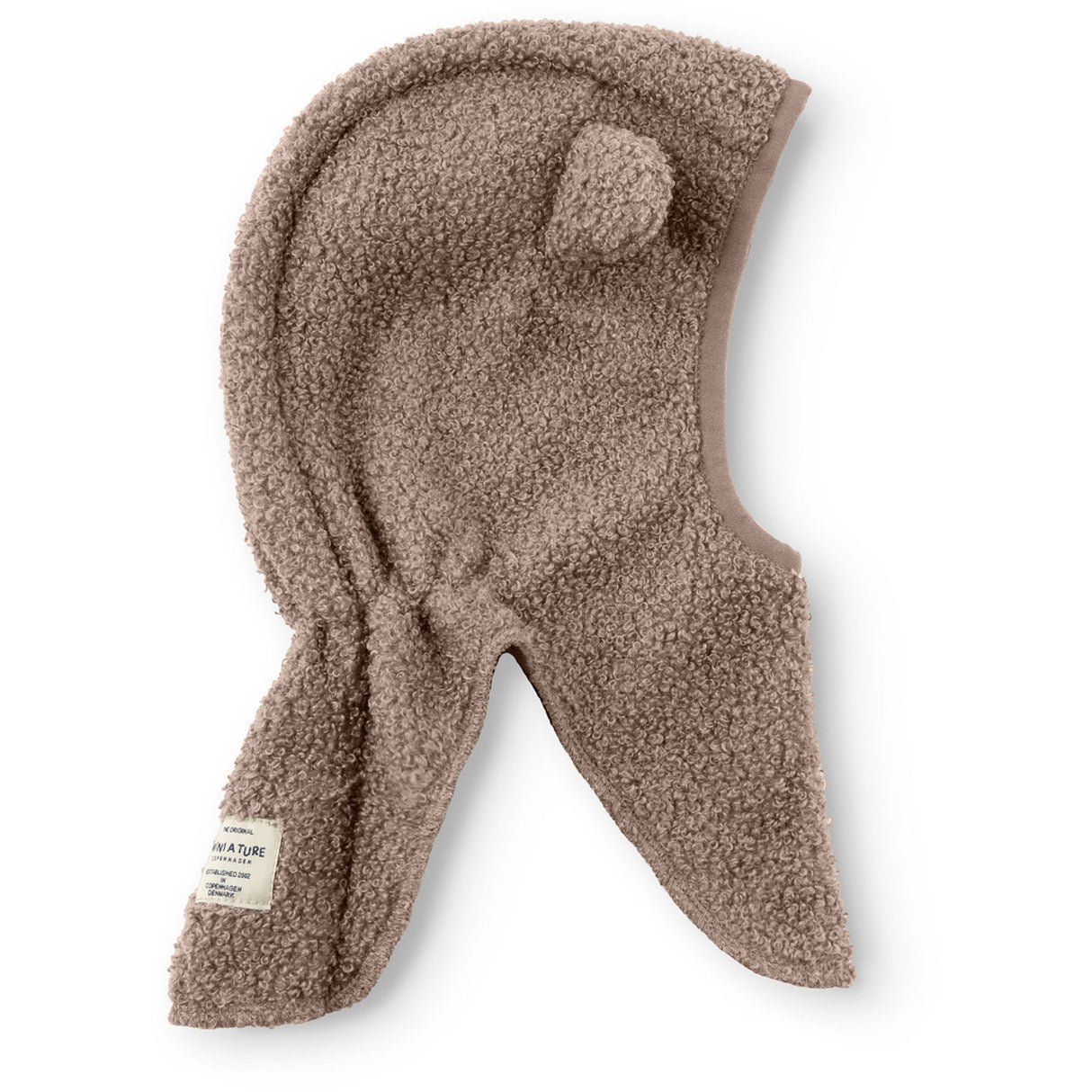 Mini A ture Grey Brown Matjeffi Teddyfleece Elefanthue. GRS