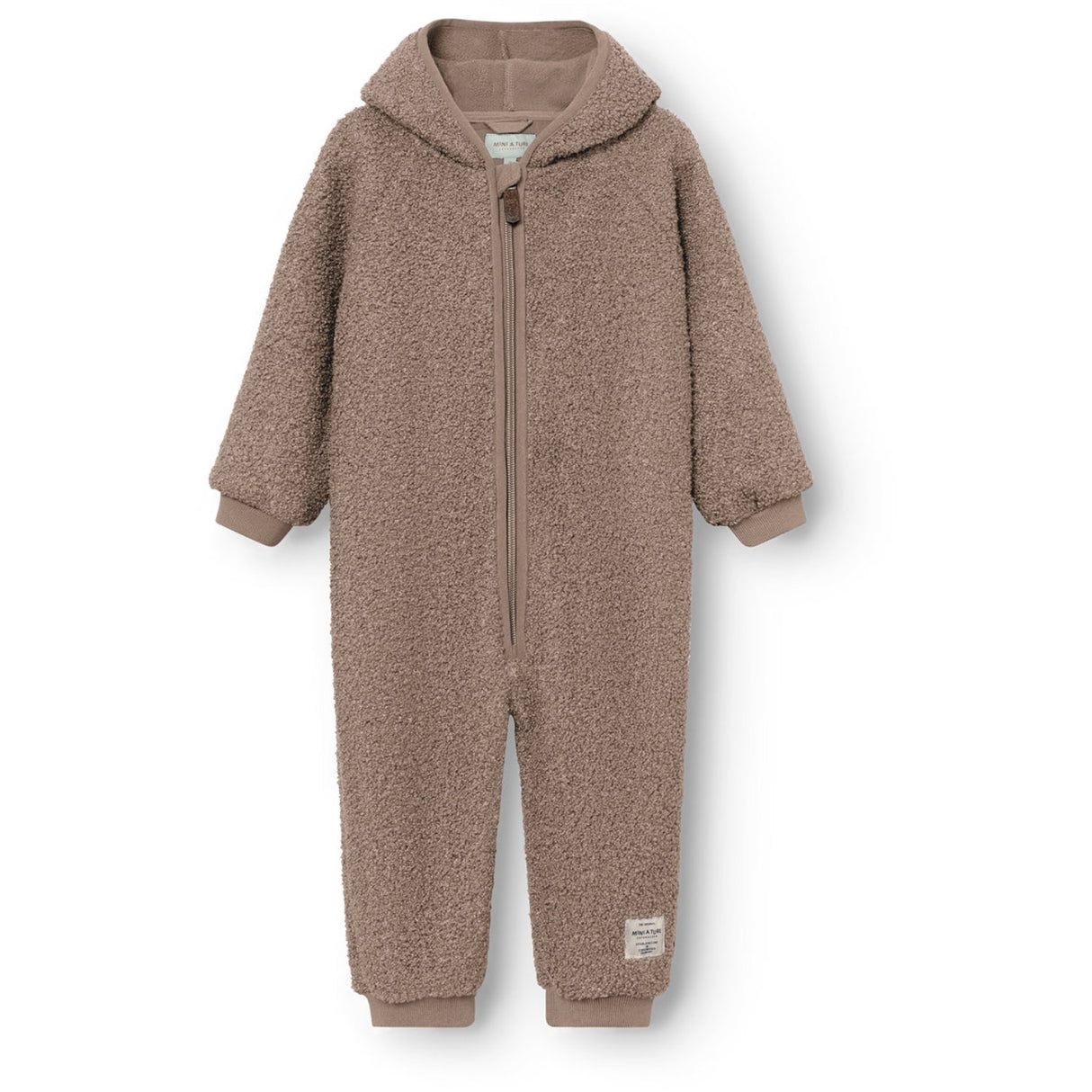 Mini A ture Grey Brown Matadel Teddyfleece Jumpsuit. GRS