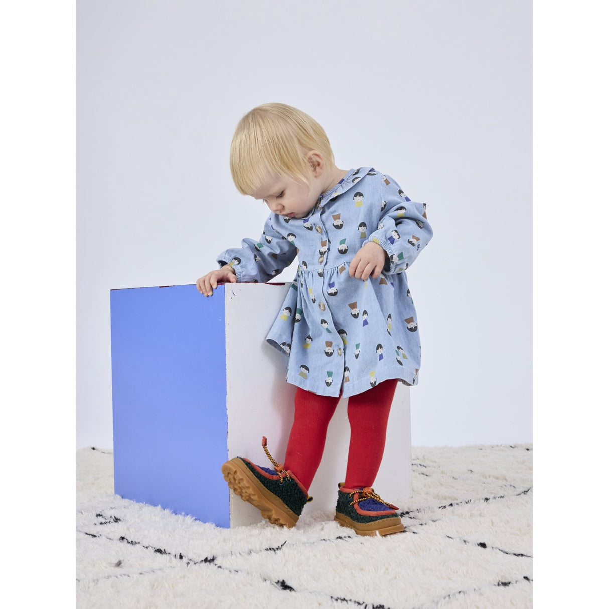 Bobo Choses Light Blue Game Pawns All Over Light Denim Kjole