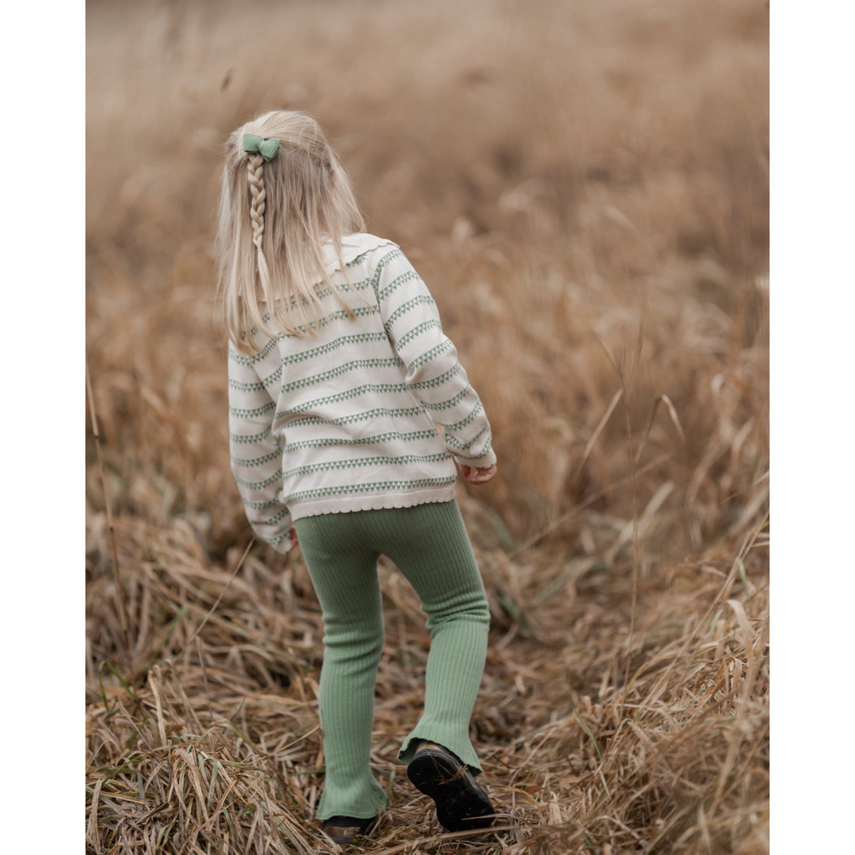 Hanevild Shale Green Heart Cardigan