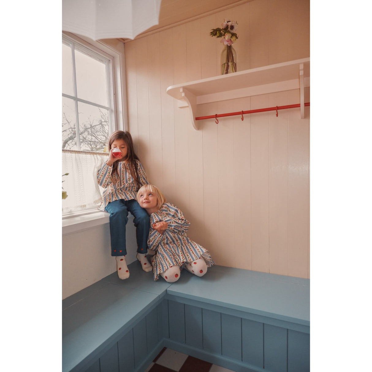 Flöss Mid Blue Strawberry Vilma Bukser