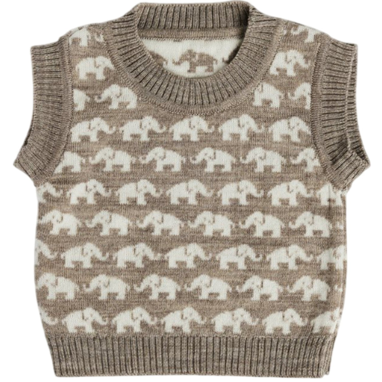 Smallstuff Nature Melange Vest Ao Elefanter Merino Uld