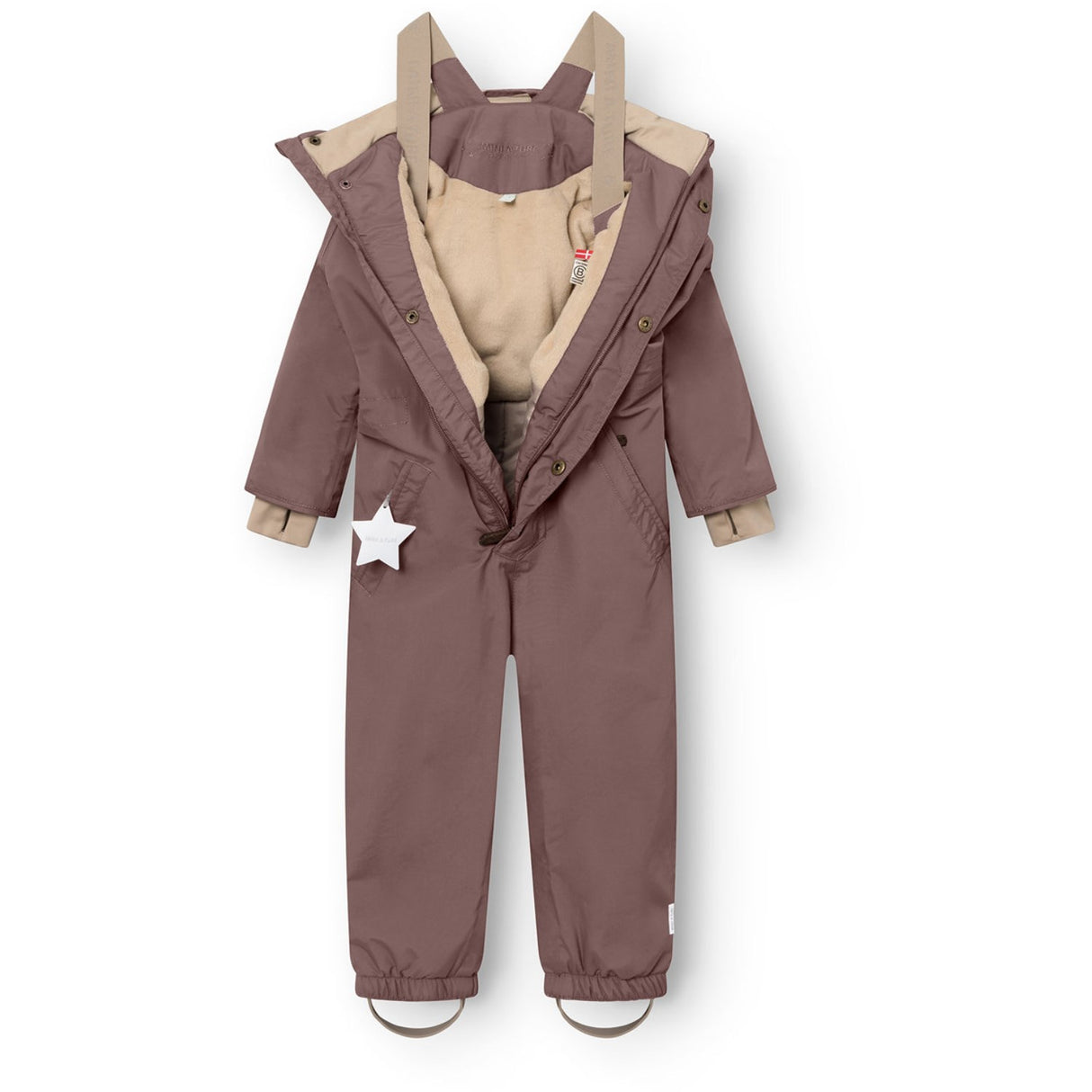 Mini A ture Peppercorn Plum Matwanni Fleece Lined Snowsuit. GRS