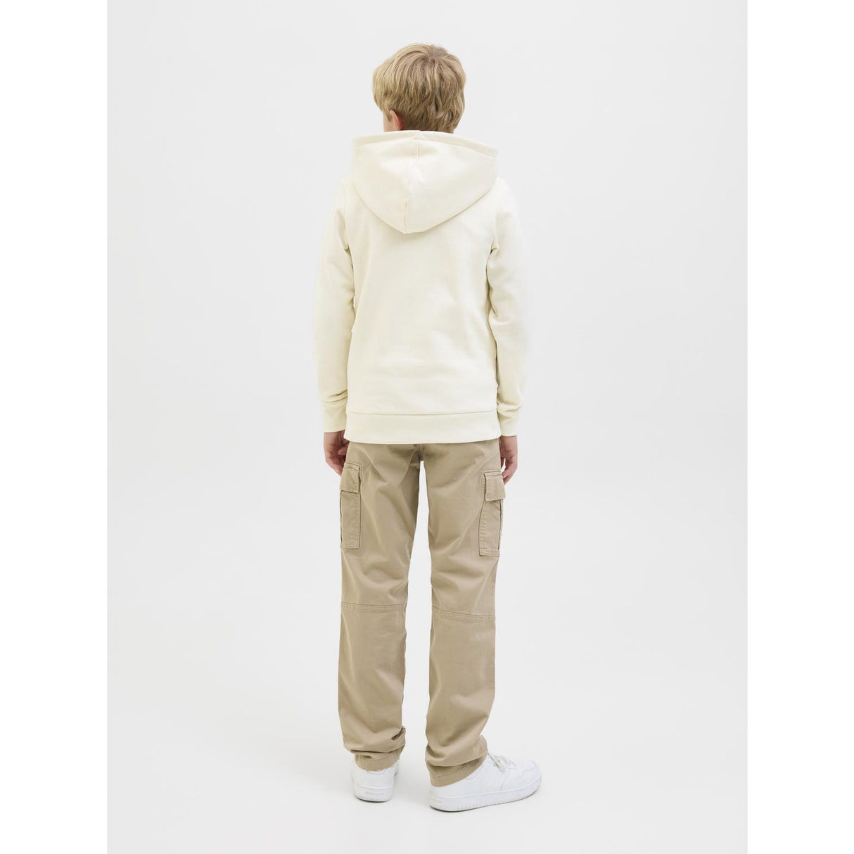 Jack & Jones Junior Antique White Jjari Branding Sweat Hætte Jnr