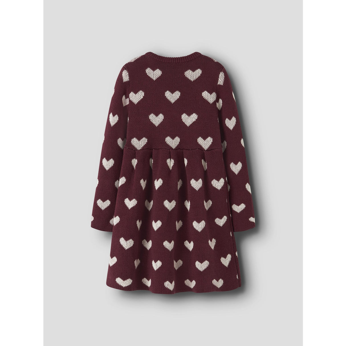 Name It Burgundy Peyote Heart Nmfoana Ls Strik Kjole