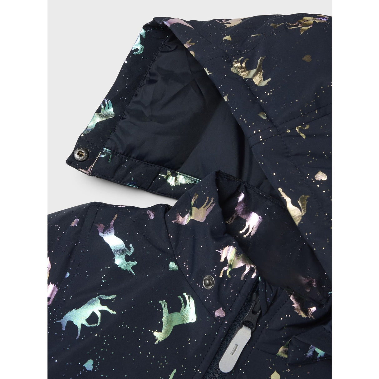 Name It Dark Sapphire Unicorn Nmfmaxi Pa Jakke Foil Aop Noos