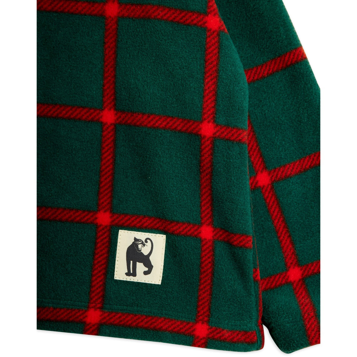 Mini Rodini Green Plaid AOP Fleece Ls Top