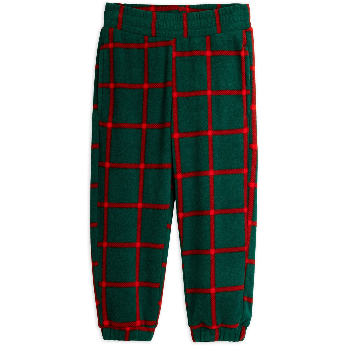 Mini Rodini Green Plaid AOP Fleece Bukser