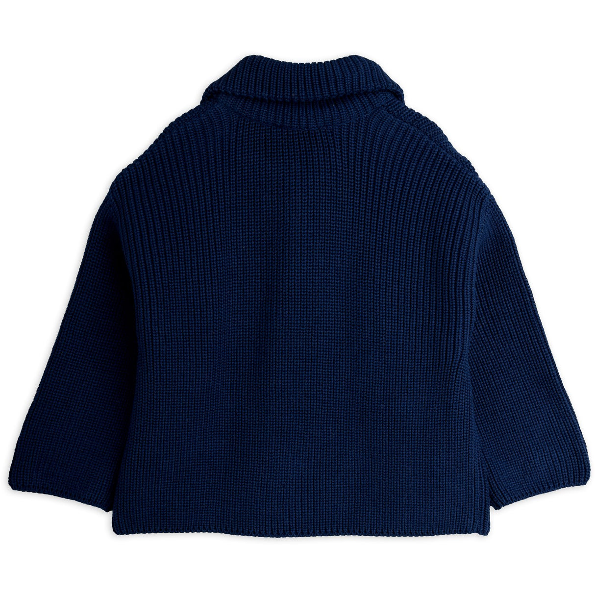 Mini Rodini Blue Panda Patch Chunky Strik Half Zip Sweater