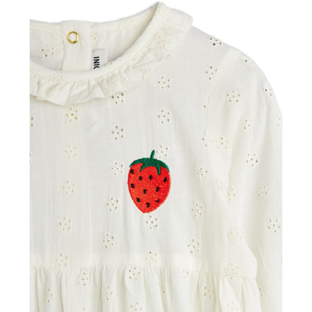 Mini Rodini White Strawberry Emb Schiffli Buksedragt