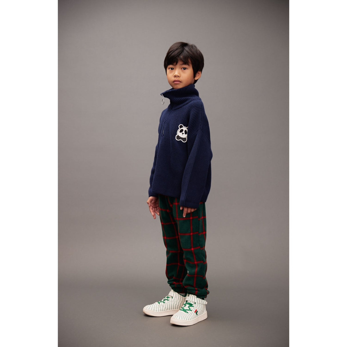 Mini Rodini Green Plaid AOP Fleece Bukser