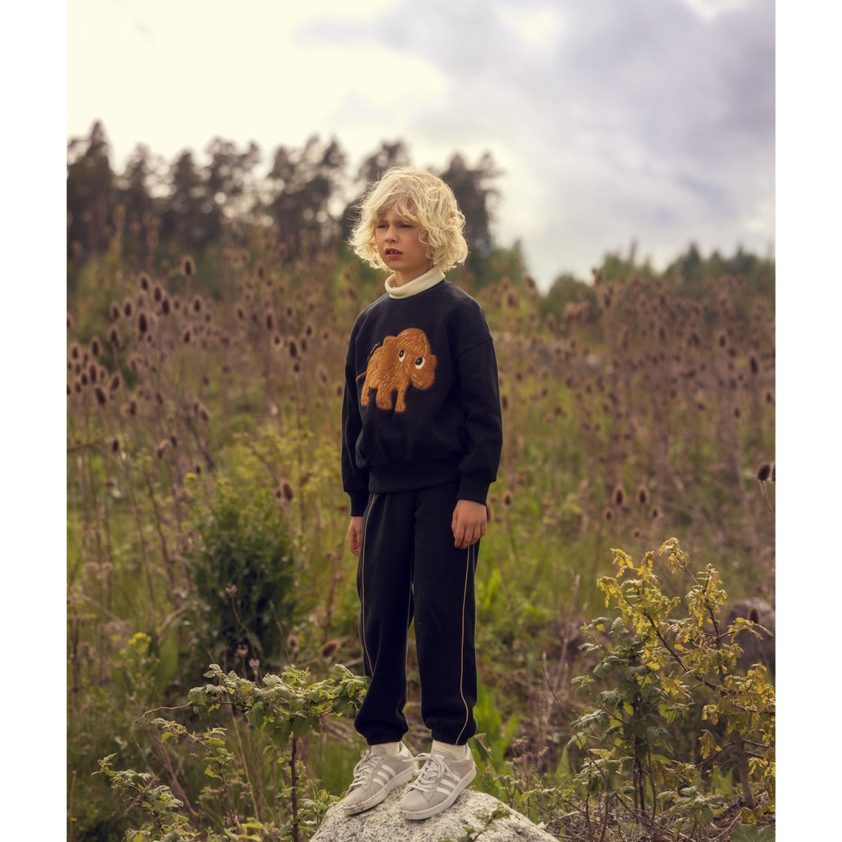 Mini Rodini Black Mammoth Chenille Sweatshirt