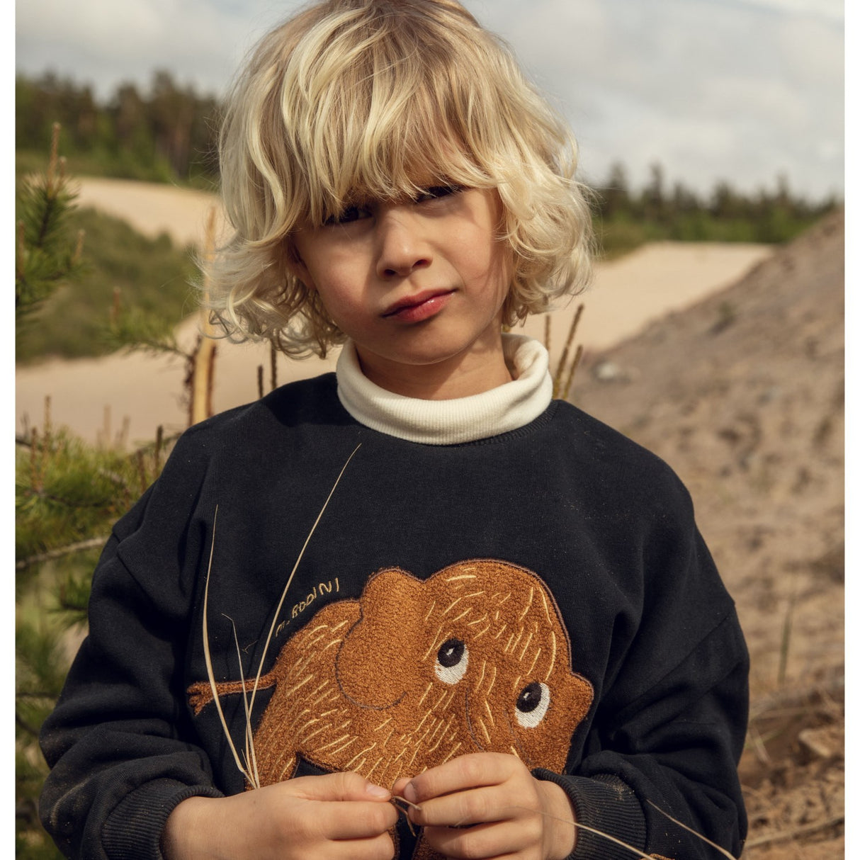 Mini Rodini Black Mammoth Chenille Sweatshirt