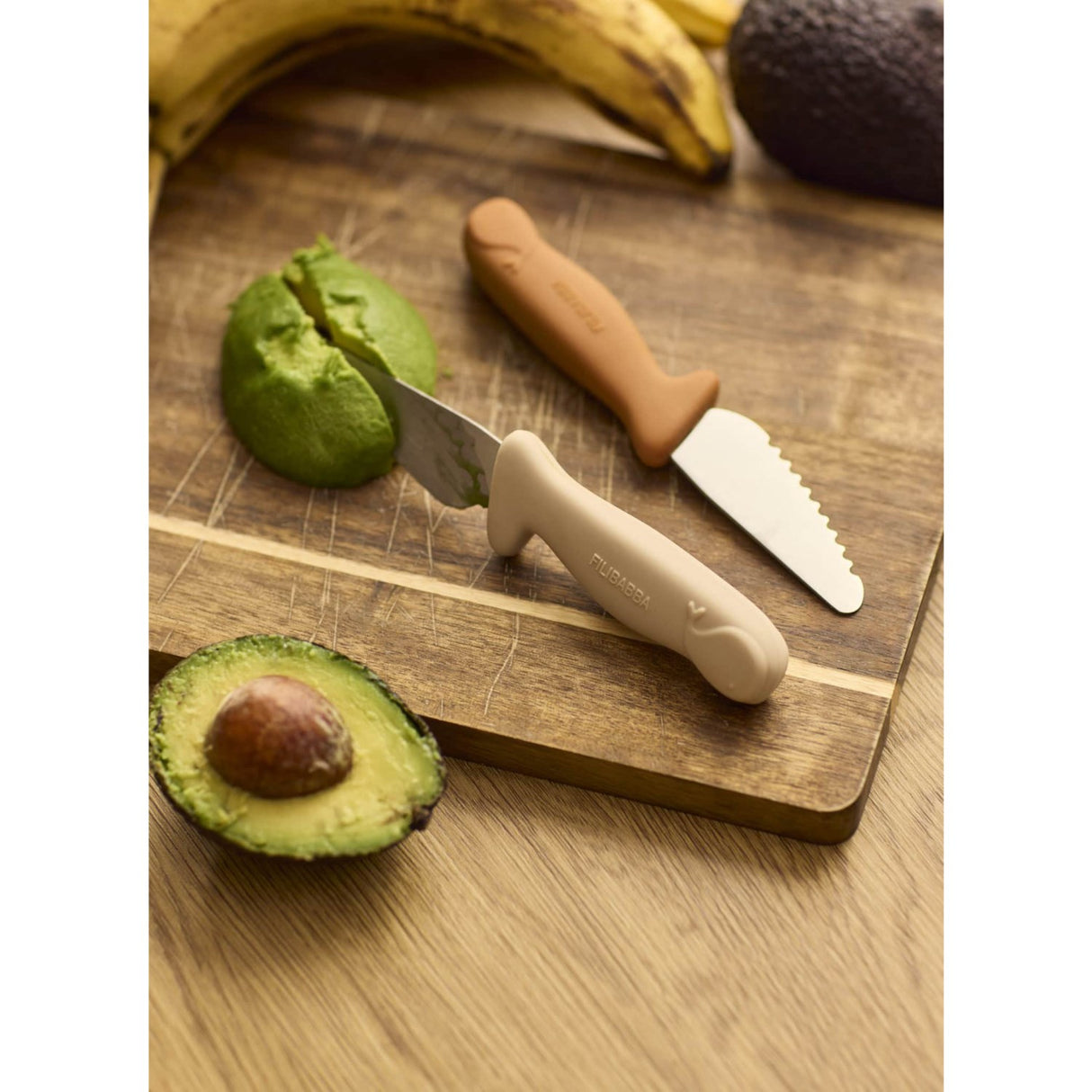 FILIBABBA Pumpkin + Offwhite Beginner's Cutting Knive 2-Pak