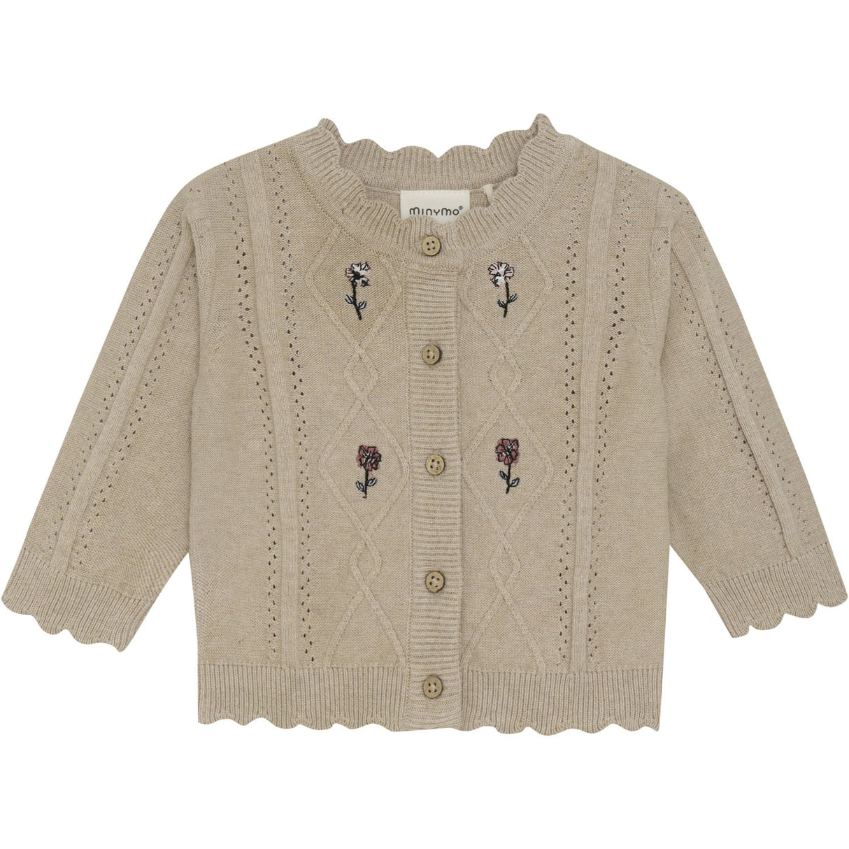 Minymo Beige Melange Cardigan Strik