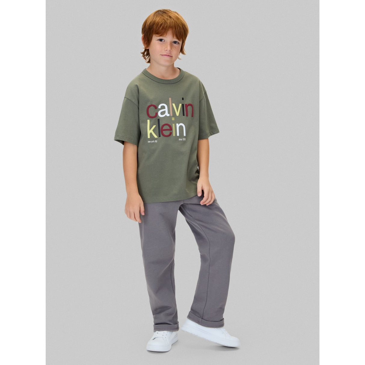 Calvin Klein Thyme Farve Logo Graphic Ss T-Shirt