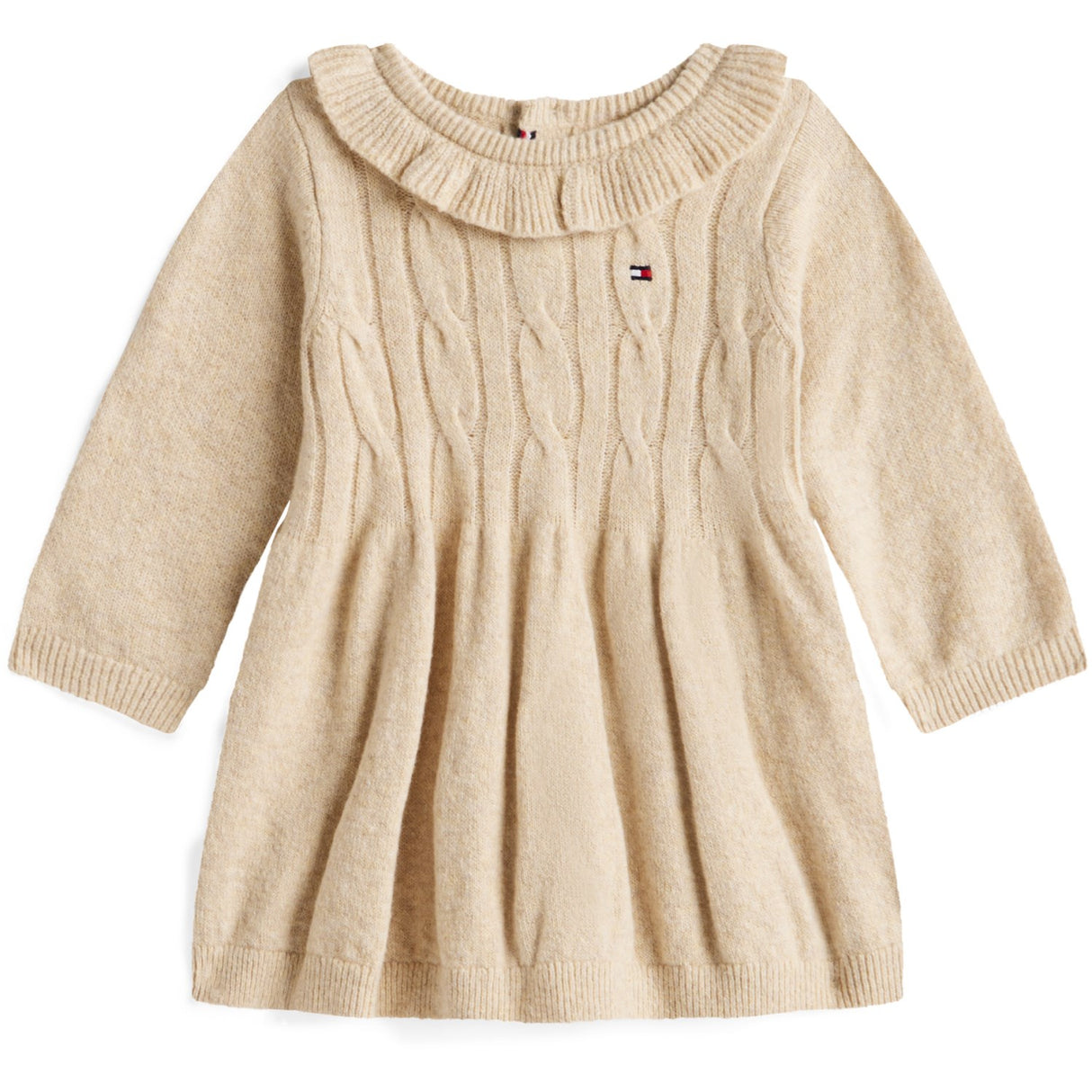 Tommy Hilfiger Malted Milk Heather Cable Sweater Kjole Ls