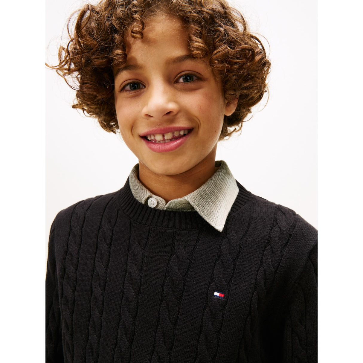 Tommy Hilfiger Black Bomuld Cable Sweater