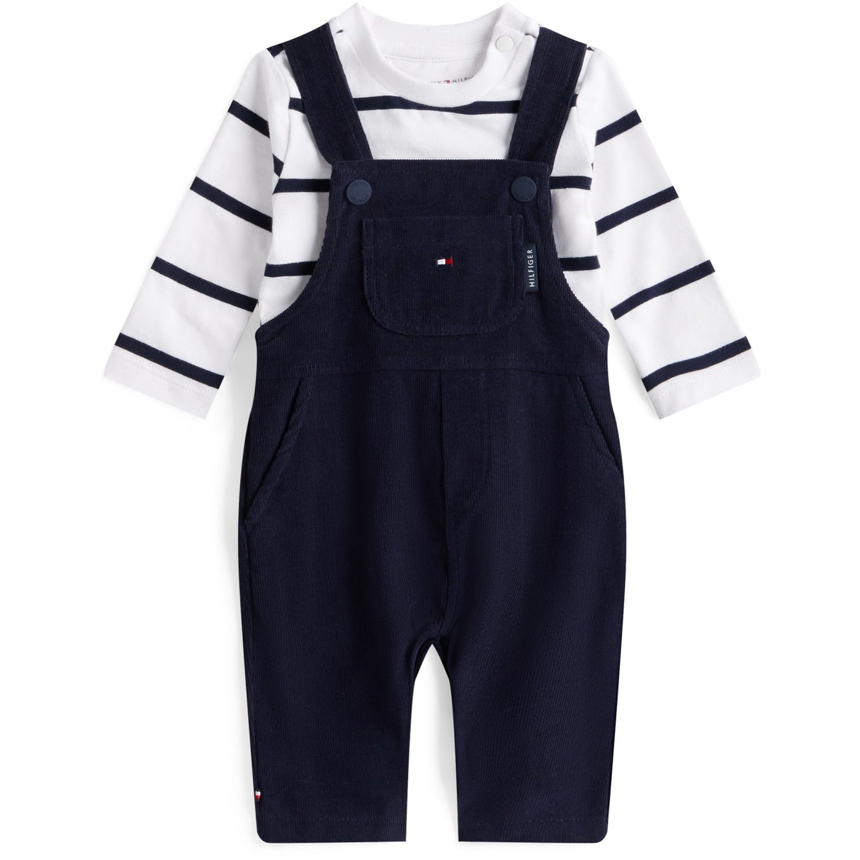 Tommy Hilfiger Dark Night Navy Baby Cord Dungaree Sæt