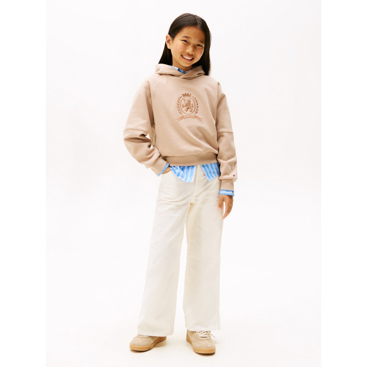 Tommy Hilfiger Malted Milk Tonal Crest Hættetrøje