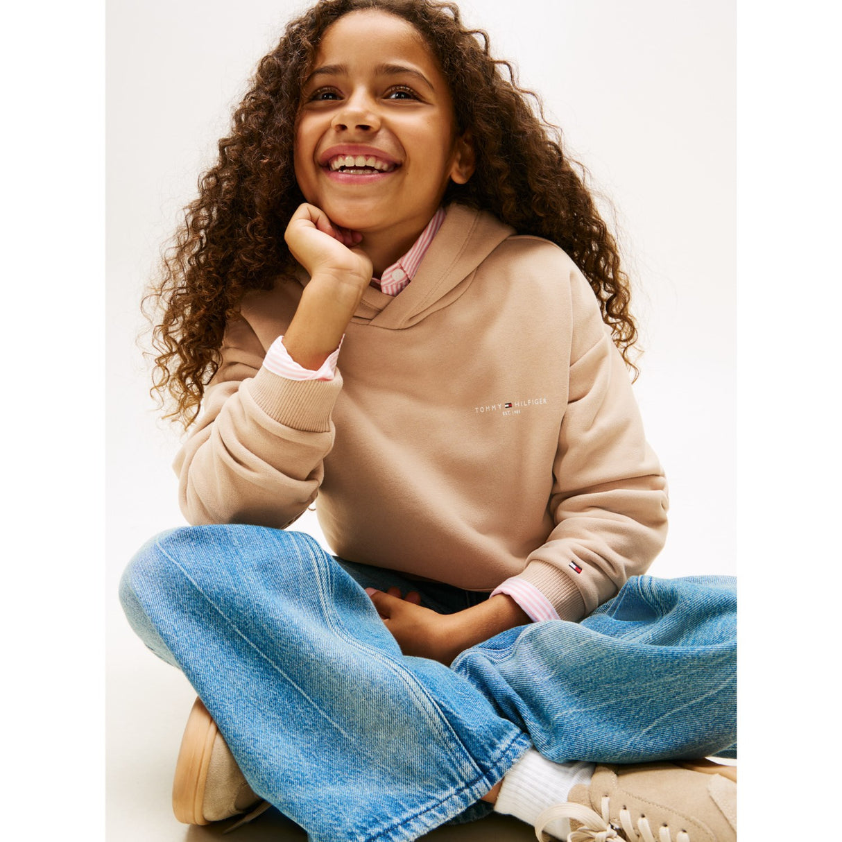 Tommy Hilfiger Malted Milk Mini Corp Hættetrøje