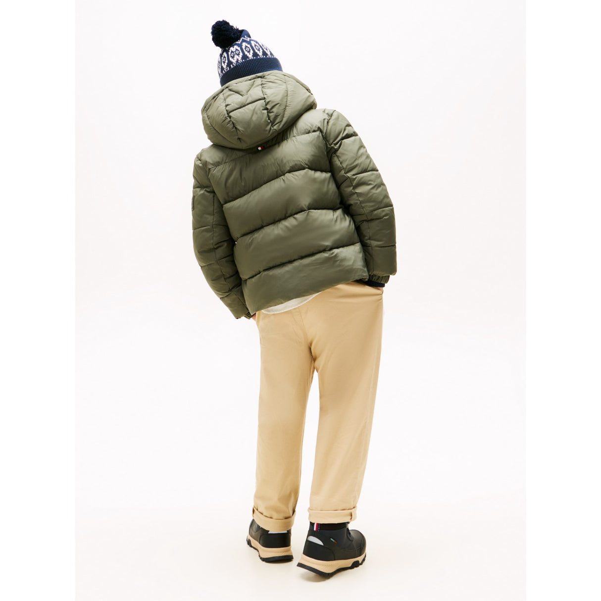 Tommy Hilfiger Pewter Green Matt Og Shine Embossed Jakke