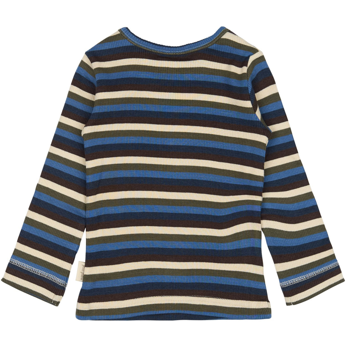 Petit Piao True Navy Multistripe T-shirt L/S Modal Multi Striped