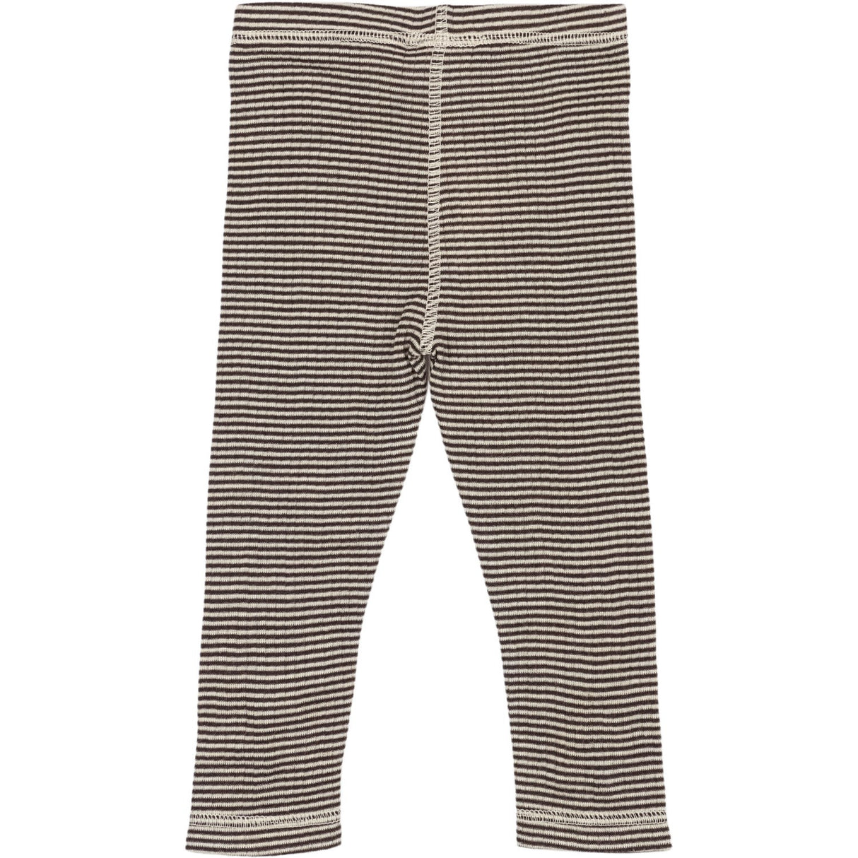 Petit Piao Coffee Bean/Dark Off White PPDante Leggings Merino Uld Striped