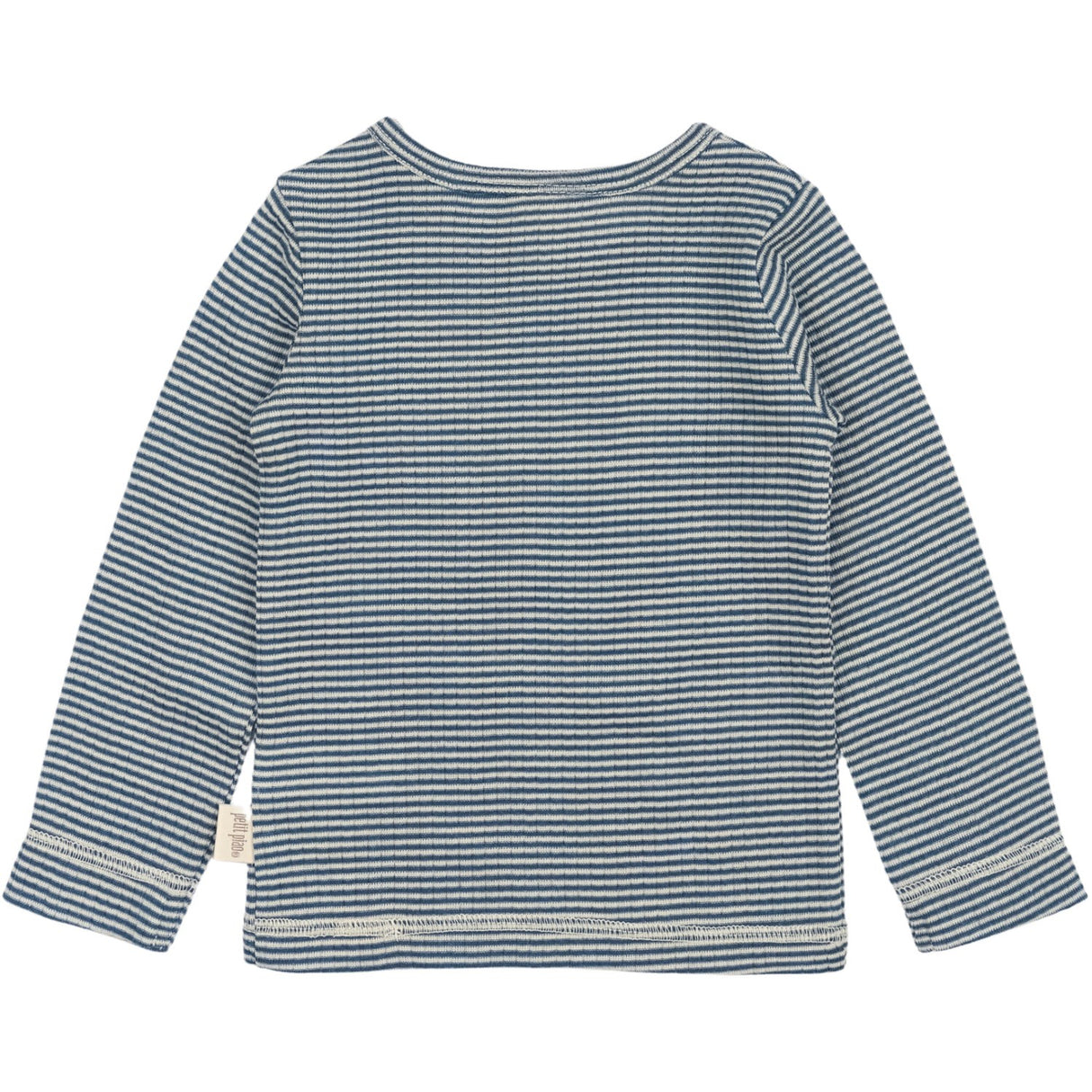 Petit Piao Ensign Blue/dark Off White PPDante T-Shirt L/S Meriono Uld Striped