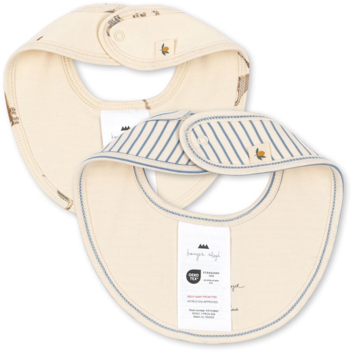 Konges Sløjd Kubi/Stripe Bluie Basic 2 Pak Hagesmæk