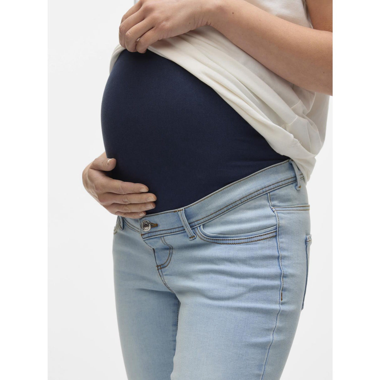 Vero Moda Maternity Light Blue Denim Vmmtanya S Piping Jeans Vi352 Ga Noos "32