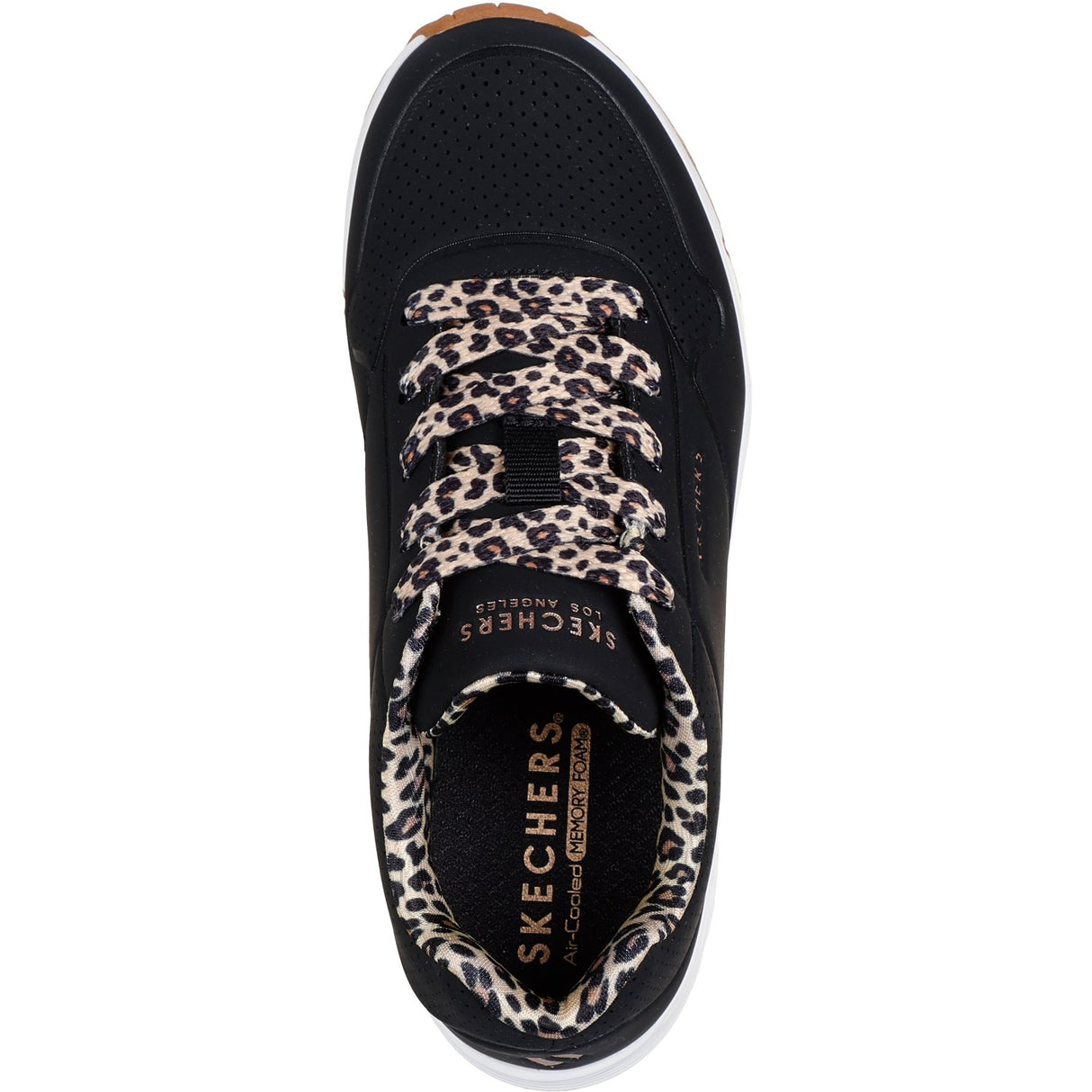 Skechers Black Uno Gen1 Leopard Chic