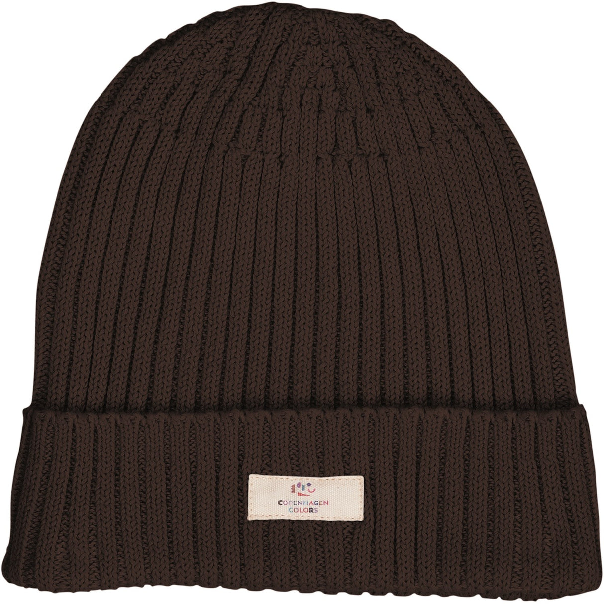 COPENHAGEN COLORS Dk Brown Bomuld Strikket Classic Beanie