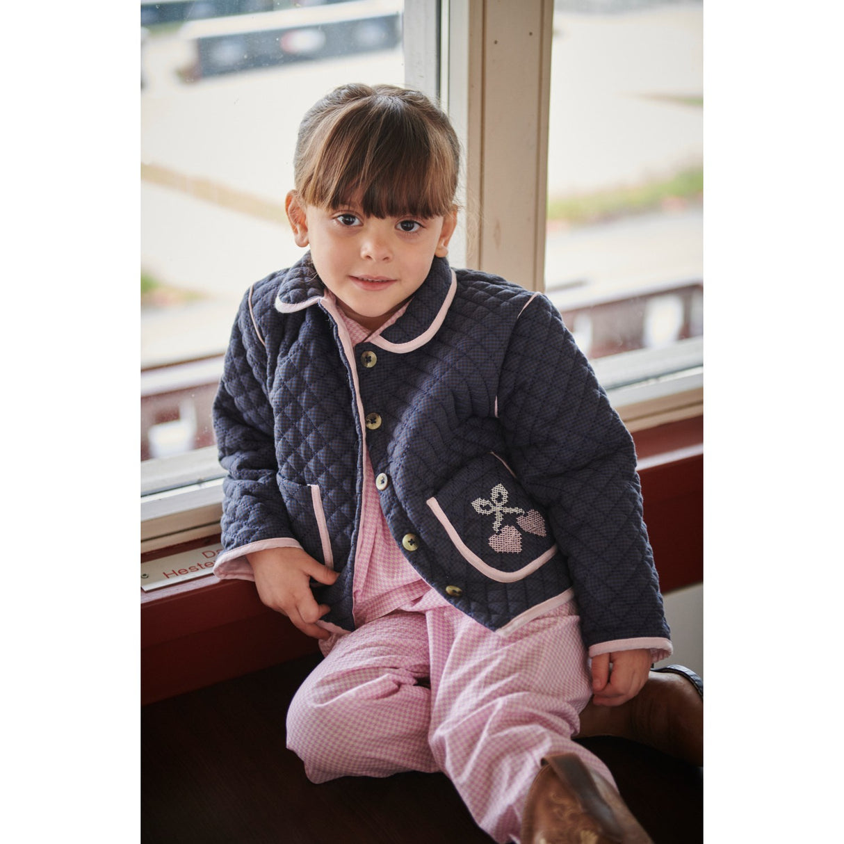 COPENHAGEN COLORS Syringa Comb. Houndstooth Pant W. Adj Waist