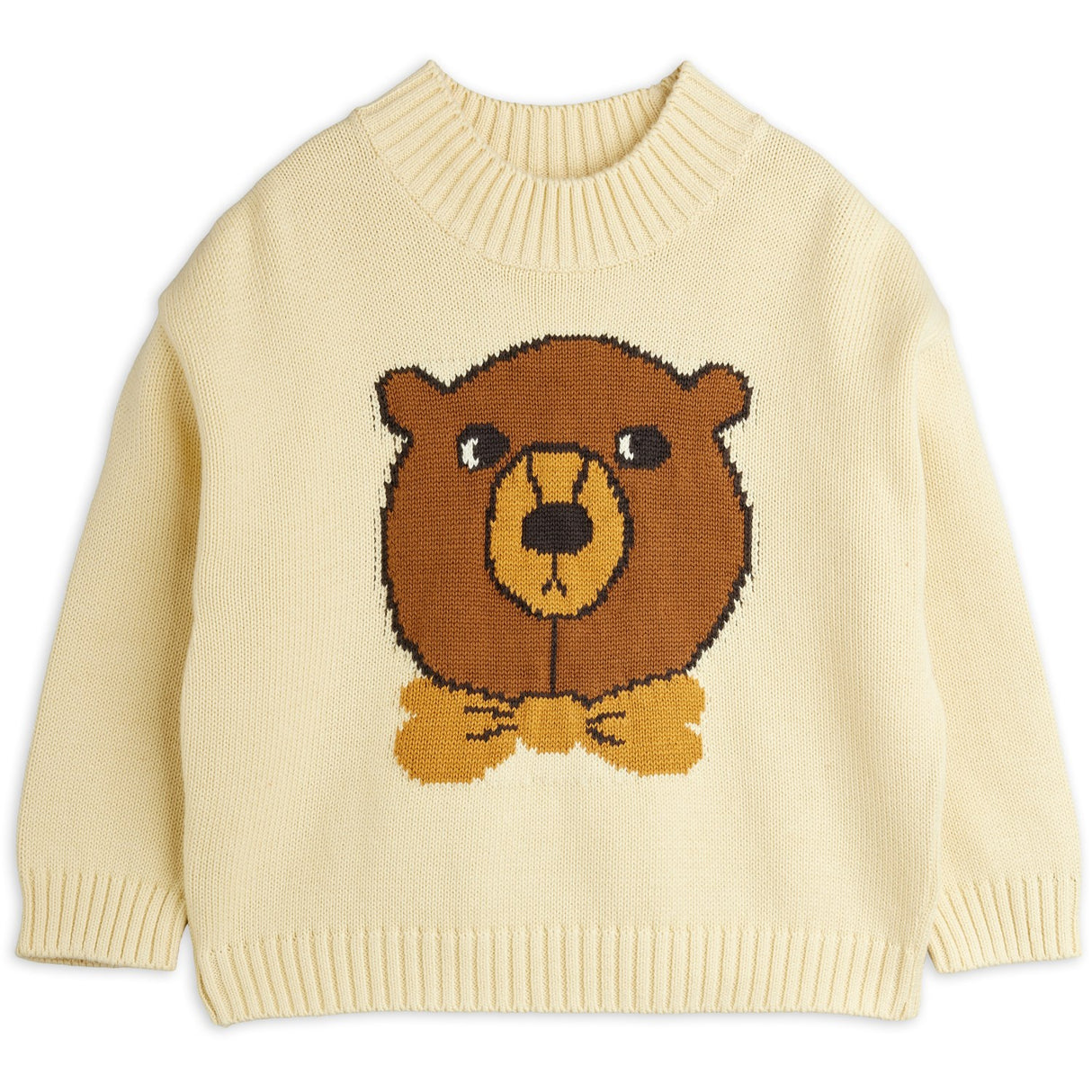 Mini Rodini Off-white Bjørn Intarsia Strik Sweater