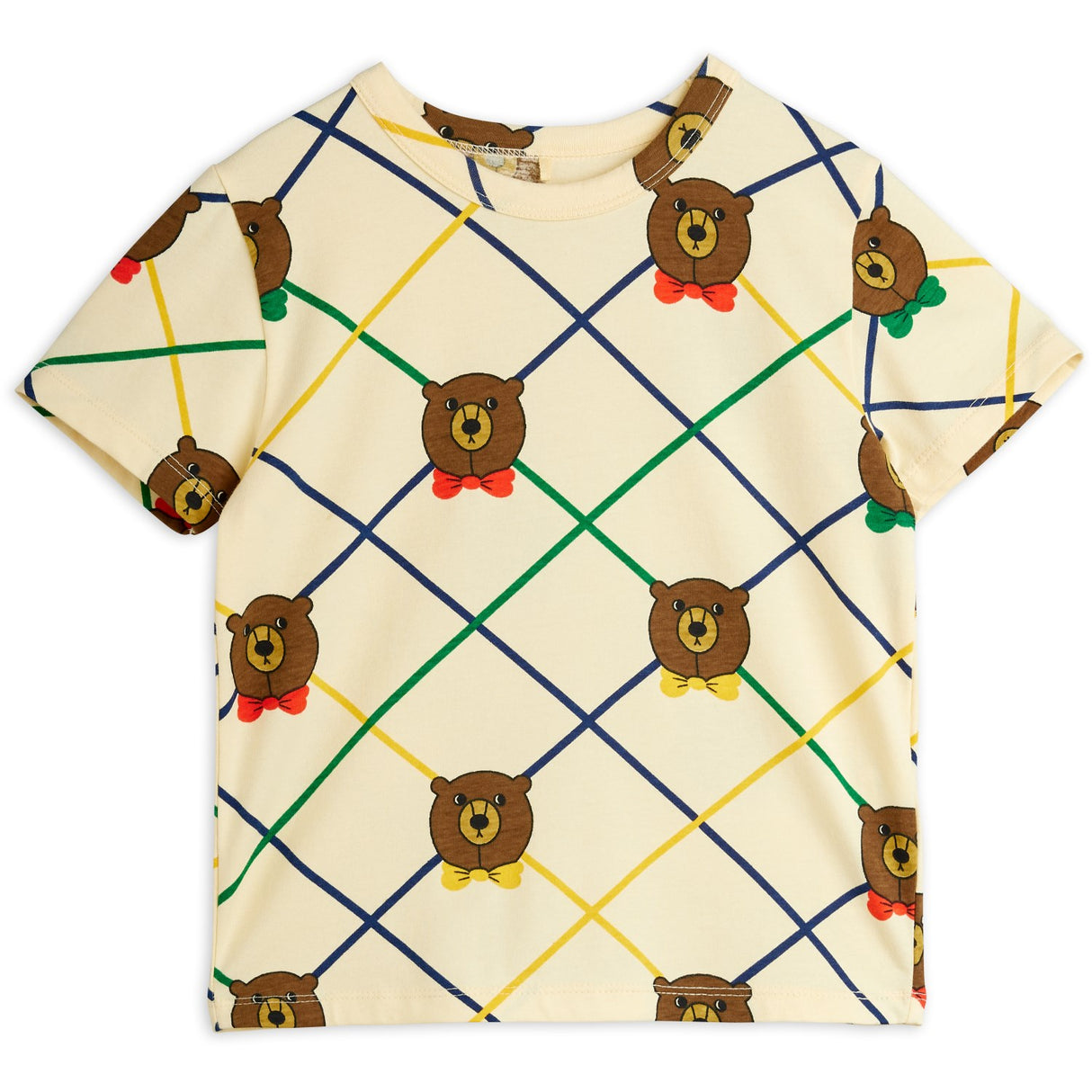 Mini Rodini Off-white Bjørn Check AOP Ss Tee