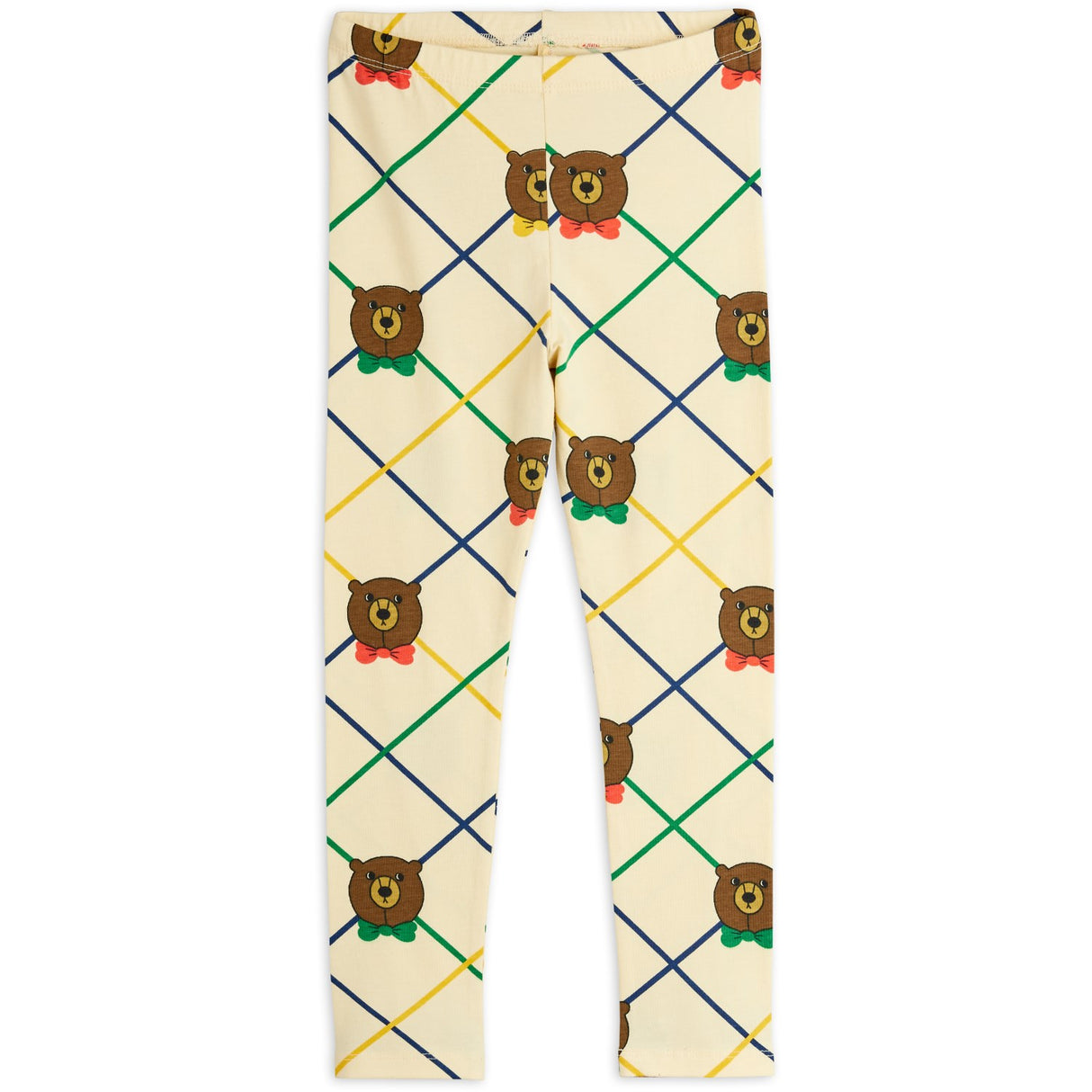Mini Rodini Off-white Bjørn Check AOP Leggings