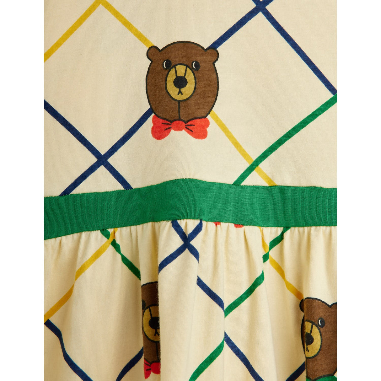 Mini Rodini Off-white Bjørn Check AOP Ls Kjole