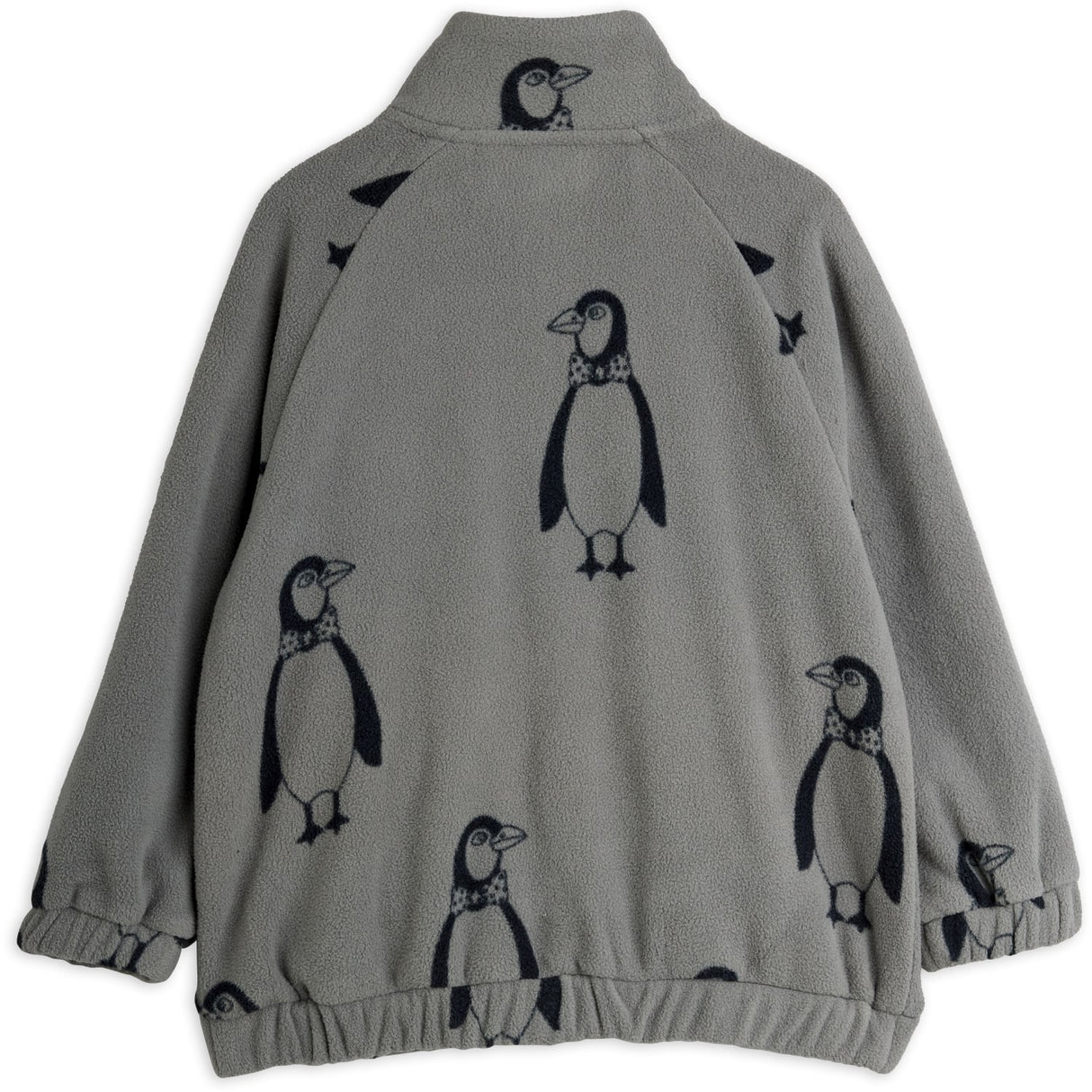 Mini Rodini Grey Penguin AOP Fleece Jakke